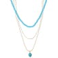 Jessica Simpson Beaded & Paperclip Chain Turquoise Necklace Set - image 1