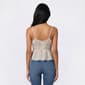 Juniors No Comment Lurex Striped Cropped Tank Top With Bead Tie - image 2