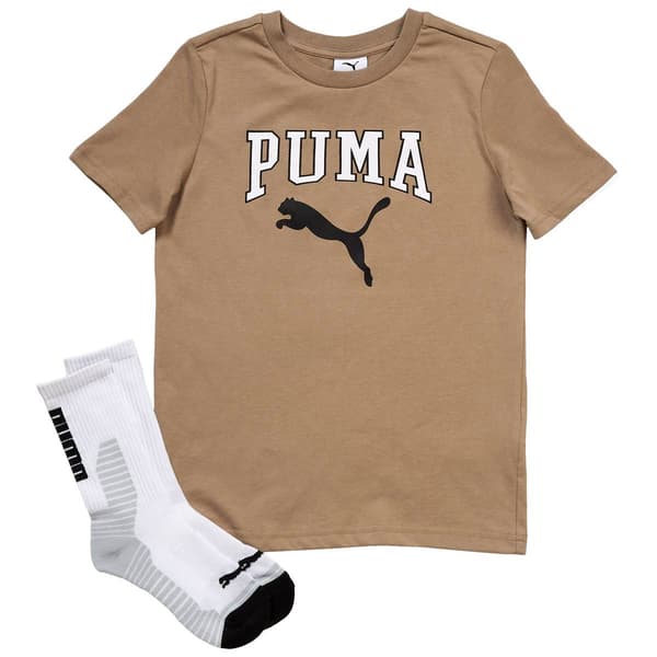 Boys (8-20) Puma(R) 2pc. Short Sleeve Tee & Crew Socks - image 