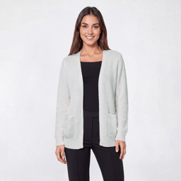 Womens Napa Valley Long Sleeve Chenille Open Front Cardigan