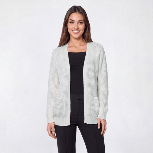 Petite Napa Valley Long Sleeve Chenille Open Front Cardigan - image 