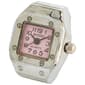 Womens Silver-Tone Pink Square Dial Quartz Ring Watch - RWSBV-03 - image 1