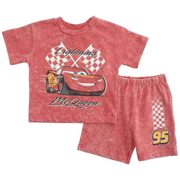 Toddler Boy Disney Pixar Cars(tm) McQueen Faded Tee & Shorts Set - image 