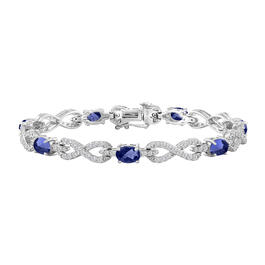 Gemstone Classics&#40;tm&#41; Lab Created Sapphire Infinity Bracelet
