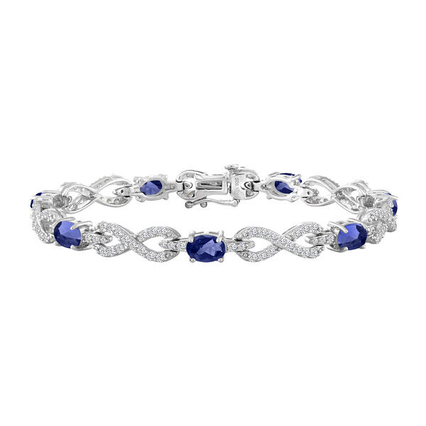 Gemstone Classics&#40;tm&#41; Lab Created Sapphire Infinity Bracelet - image 