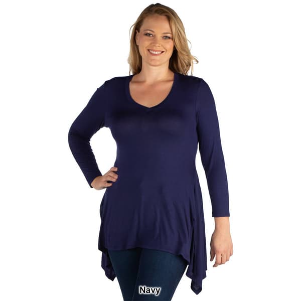 Plus Size 24/7 Comfort Apparel Split Hemline Tunic