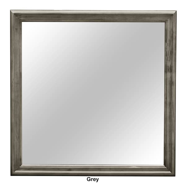 Passion Furniture Classic Square Wood Dresser Mirror - 38x38