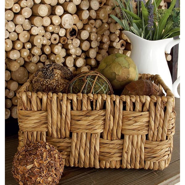 9th & Pike® Brown Wicker and Metal Baskets - Set of 2