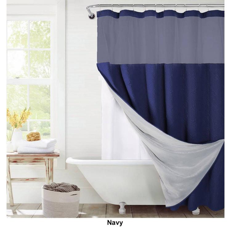 Awesome Home Starburst Crinkle Snap-In Liner Shower Curtain