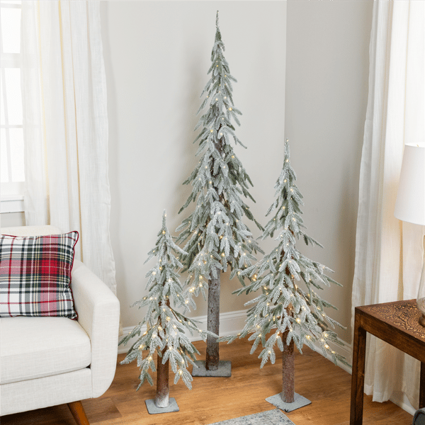 Northlight 6ft. Pre-Lit LED Alpine Flocked Christmas Tree