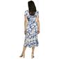 Womens Perceptions Short Sleeve Puff Floral Midi Dress - image 2