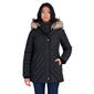 Petite London Fog Heavyweight Puffer Coat with Faux Fur Hood - image 1