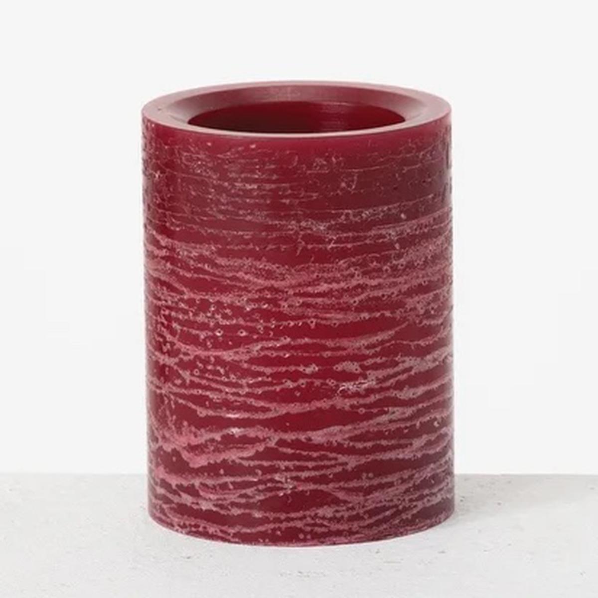 Red Frosted Flameless LED Pillar Candle