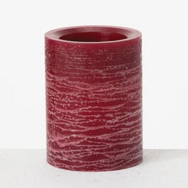 Red Frosted LED Flameless Pillar Candle