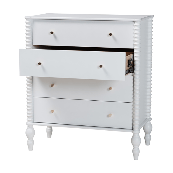 Baxton Studio Callison Spindle 4-Drawer Vertical Chest