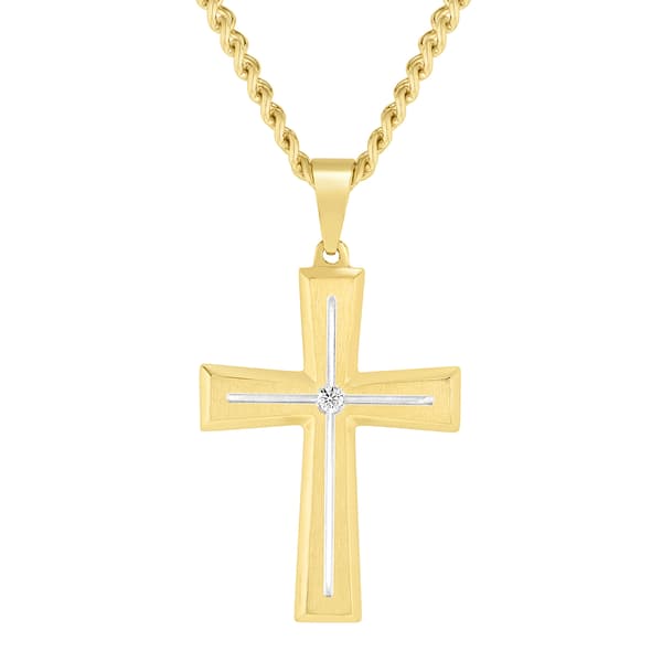 Mens Gentlemen''s Classics(tm) Lab Grown Diamond Cross Pendant - image 