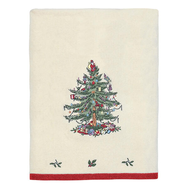 Avanti Spode Christmas Tree Red Bath Towel - image 