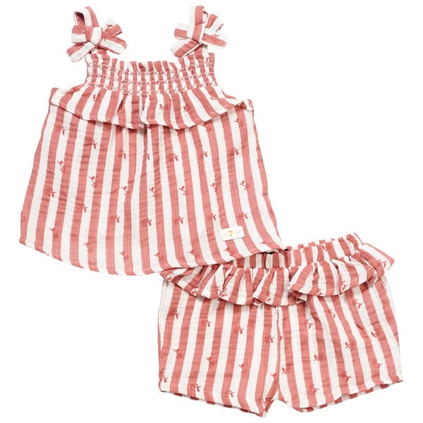 Baby Girl &#40;12-24M&#41; 7 For All Mankind&#40;R&#41; Stripe Tank & Shorts Set - image 
