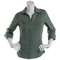Petite Zac & Rachel Pleated Front Knit To Fit Button Down - image 1