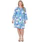 Plus Size Ruby Rd. 3/4 Sleeve Floral Lace Trim A-Line Dress - image 1