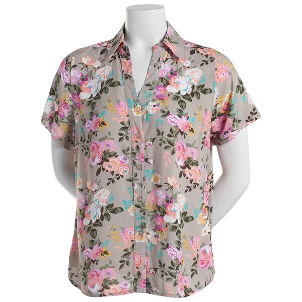 Womens Hasting & Smith Short Sleeve Tropical Button Down-String - image 