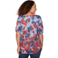 Womens Ruby Rd. French Riviera Pleated Floral Lace Trim Blouse - image 2