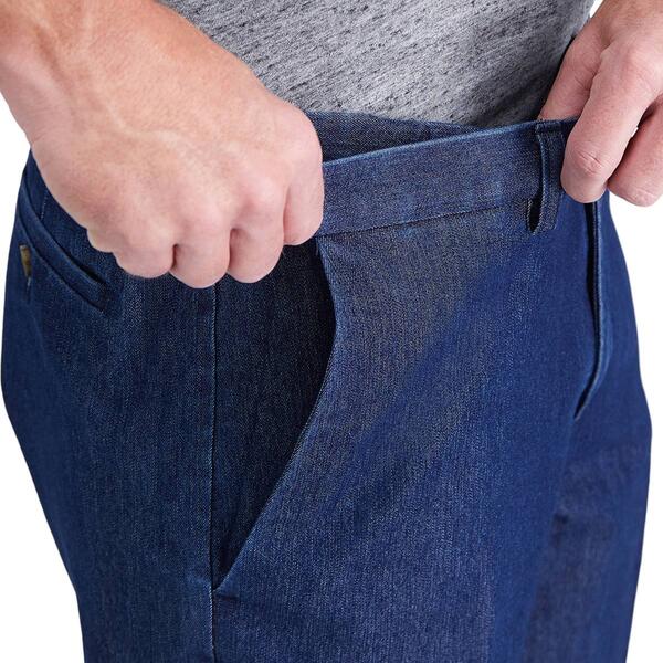 Mens Haggar&#174; Stretch Denim Trouser Classic Fit Flat Front Pant