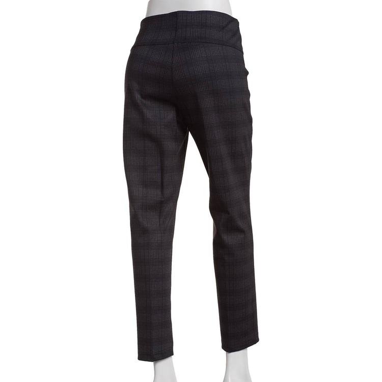 Womens Zac & Rachel Pull On Plaid Compression Pants