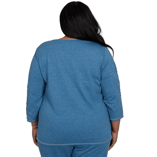 Plus Size Alfred Dunner Provence Floral Soutache Henley Blouse