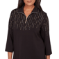 Petite Alfred Dunner Seville Stud Embellishment Blouse - image 5