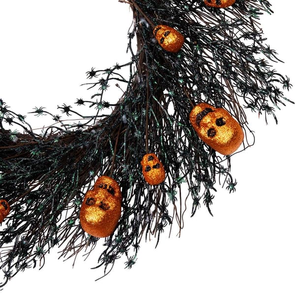 Northlight Seasonal 22in. Unlit Skulls & Spiders Halloween Wreath