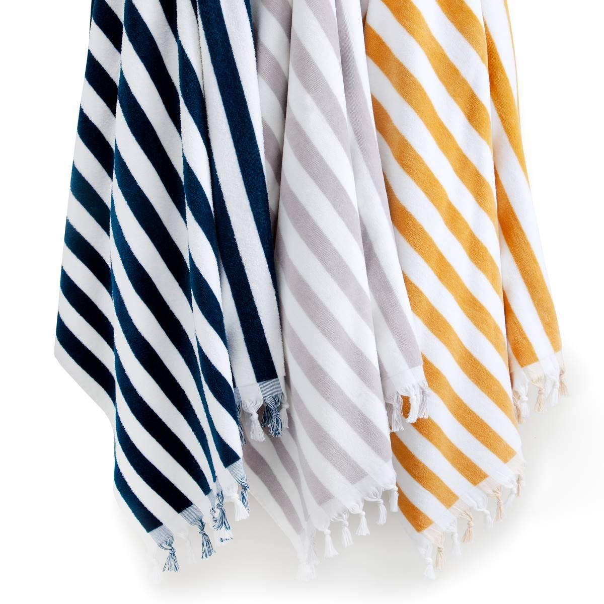Cassadecor Velour Stripe Beach Towel Collection