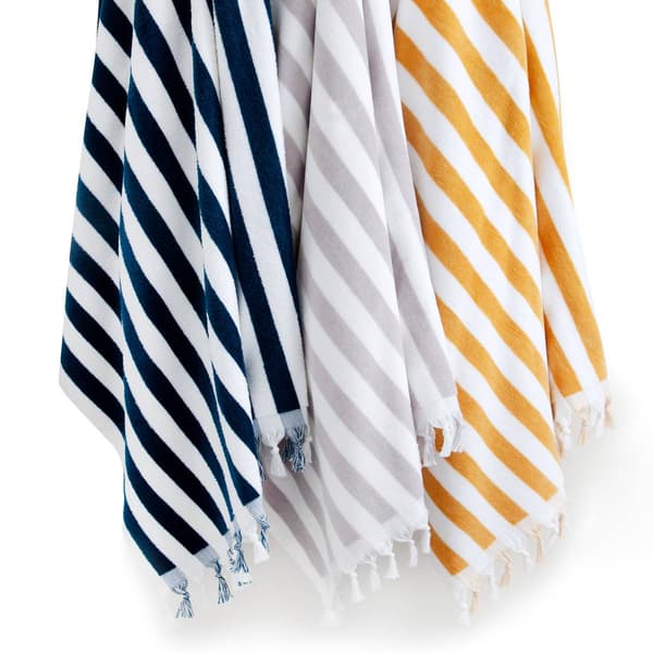 Cassadecor Velour Stripe Beach Towel Collection