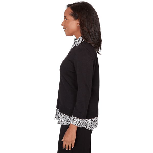 Womens Alfred Dunner Seville Two In One Sweater with Necklace