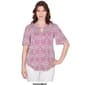 Petite Ruby Rd. Global Luxe Knit Medallion Puff Print Knit Top - image 2