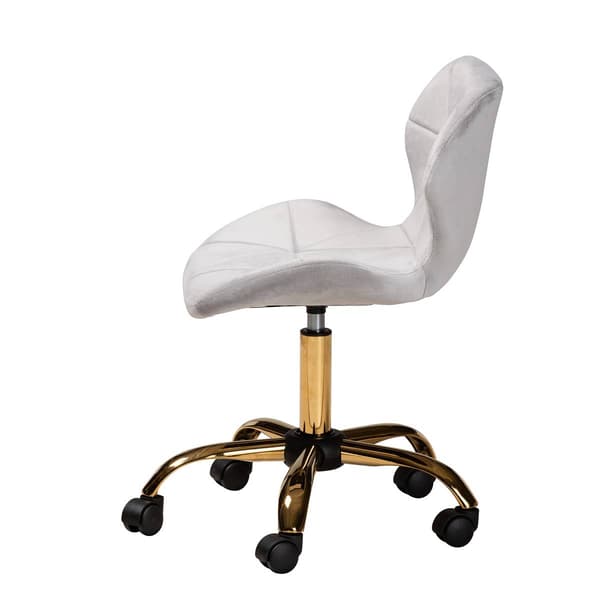 Baxton Studio Savara Glam & Luxe Velvet Swivel Office Chair