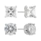 Sunstone 2pr. Sterling Silver Square & Round Stud Earrings - image 1