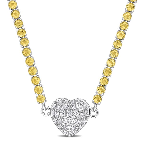 Sophia B Citrine & Created White Sapphire Collar Necklace