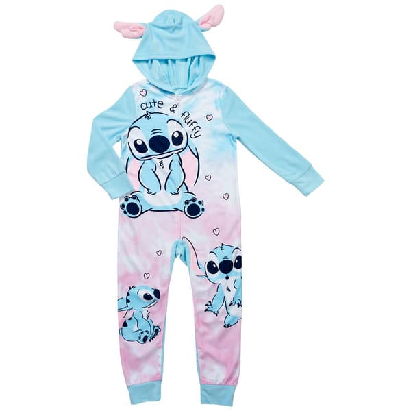 Girls Disney Stitch Cute & Fluffy Hooded Blanket Sleeper - image 
