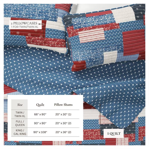 FreshFolds Lowel 3pc. Reversible Patchwork Quilt Set
