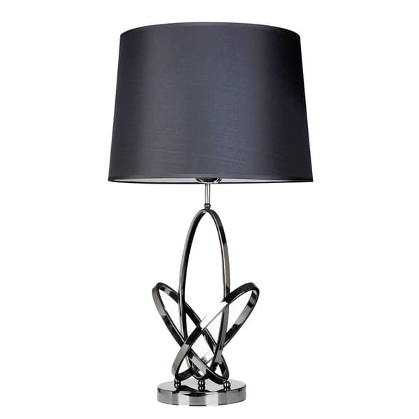 Elegant Designs Mod Art Polished Chrome Table Lamp w/Black Shade