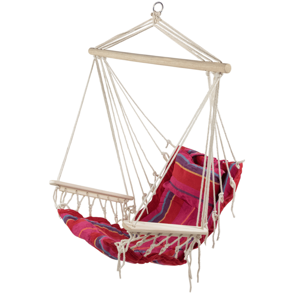 Northlight Pink & Red Striped Outdoor Hammock Chair with Pillow