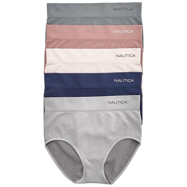 Plus Size Nautica 5PK Seamless Ribbed Brief Panties-NT9948-5PKBP - image 