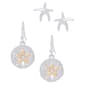 Accents by Gianni Argento Silver Diamond Sand Dollar Earring Set - image 1