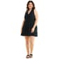 Juniors Plus No Comment Lace Neck Tiered Shift Dress - image 1