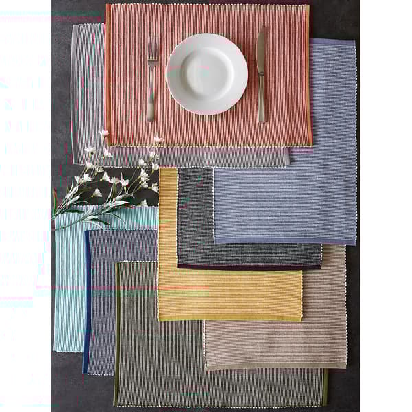 DII® Design Imports 2-Tone Ribbed Placemats - Set of 6