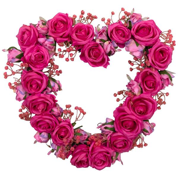 Northlight Seasonal Artificial Rose Buds Valentine''s Day Wreath
