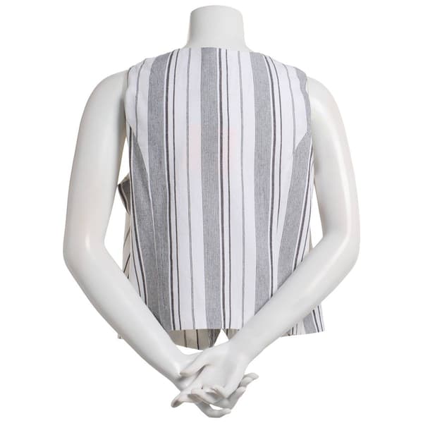 Womens Per Se Stripe Linen Vest
