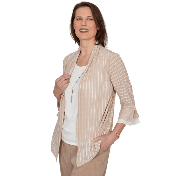 Petite Alfred Dunner Grand Bazaar Stripe Two in One Blouse
