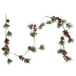 Northlight 6.5ft. Pre-Lit LED Pine & Berry Christmas Garland